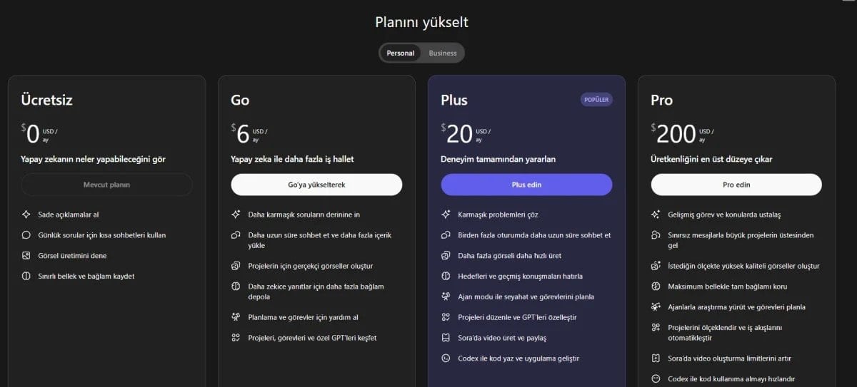 ChatGPT Go: Türkiye'de Uygun Fiyatlı GPT-5 Destekli Abonelik Paketi