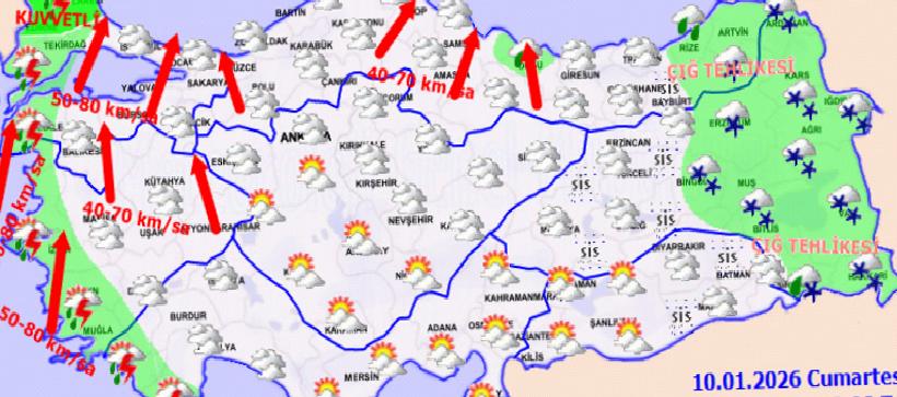 Türkiye Genelinde Parçalı Bulutlu Hava ve Kuvvetli Rüzgar Uyarısı