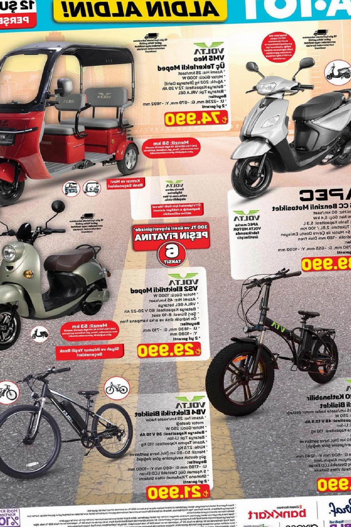 A101 Bu Hafta Uygun Fiyata Elektrikli Bisiklet ve Motosiklet Satacak: İşte Fiyatları