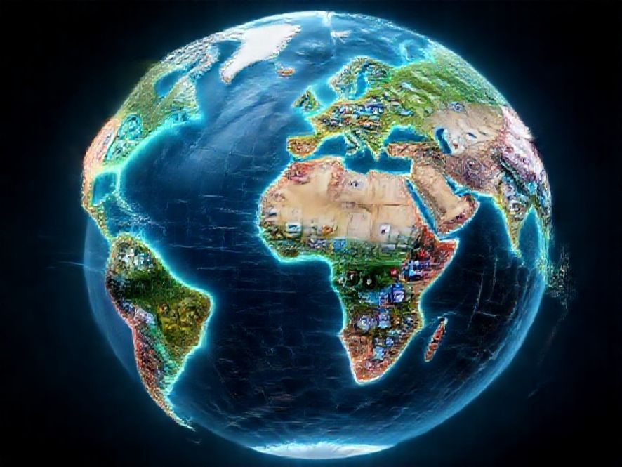 A digital representation of a fragmented globe, with various platforms' logos replacing continents, separated by digital 'borders' and 'walls'.