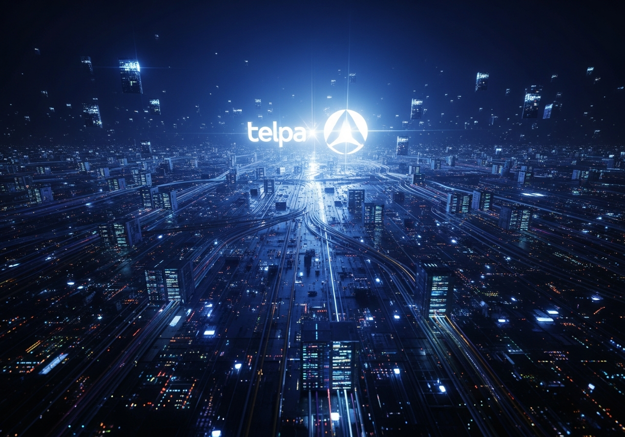 A digital art piece depicting a labyrinthine network of interconnected servers and data cables, with a few large, glowing corporate logos dominating the center, while smaller, dimmer nodes struggle at the periphery, symbolizing a centralizing force.