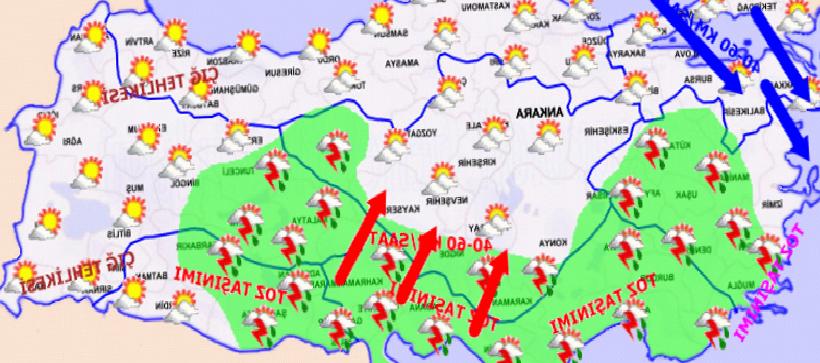 Toz Taşınımı 20+ Şehri Etkilerken Sağanak ve Fırtına da Kapıda